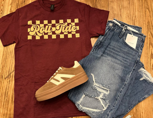 Roll Tide Checkered Print Tee