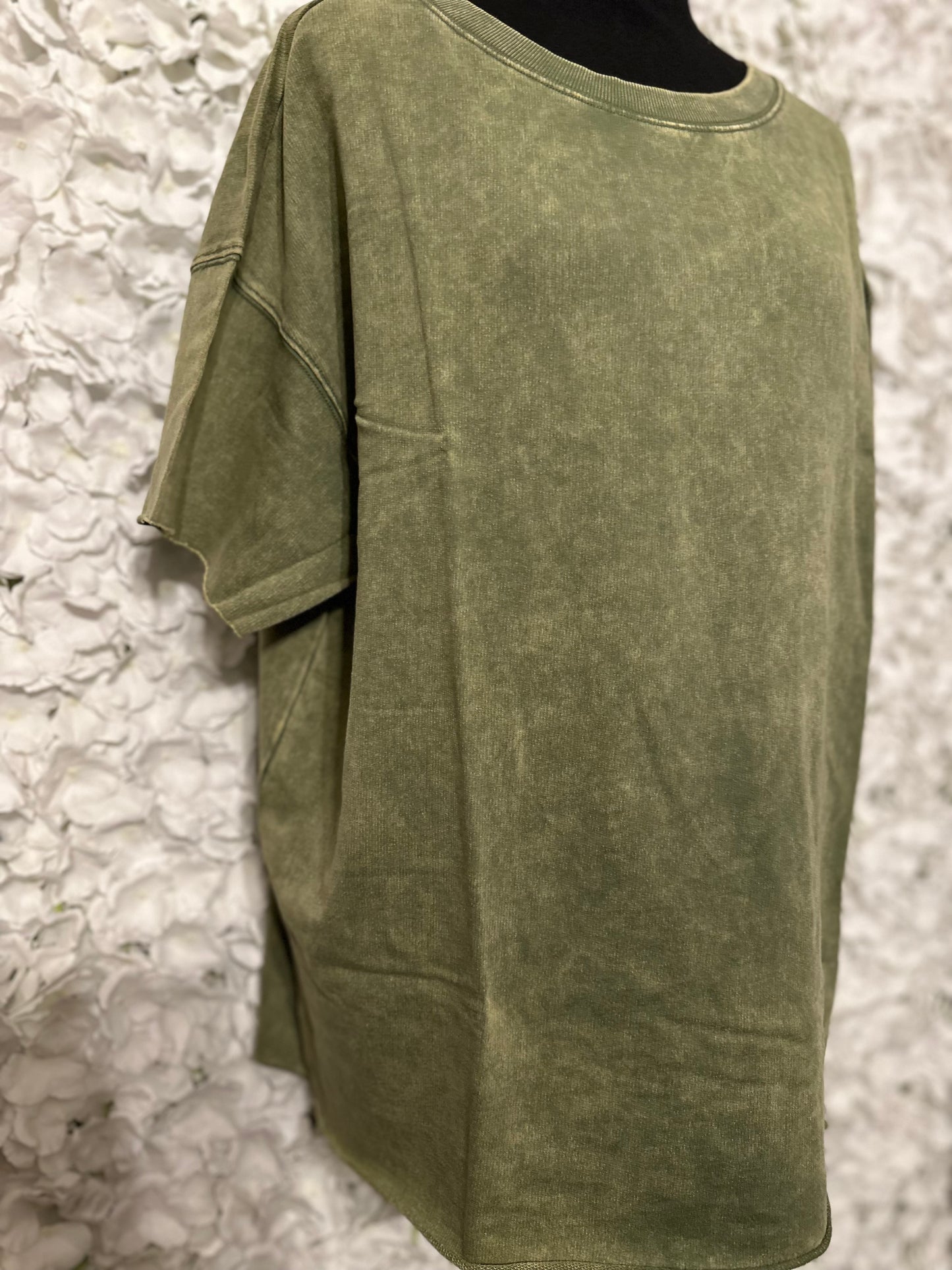 Lexi Mineral Wash Olive Tee