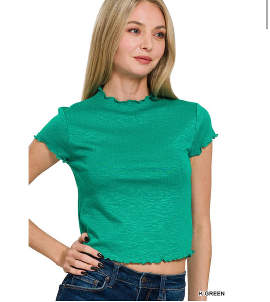 Allie Lettuce Trimmed Top