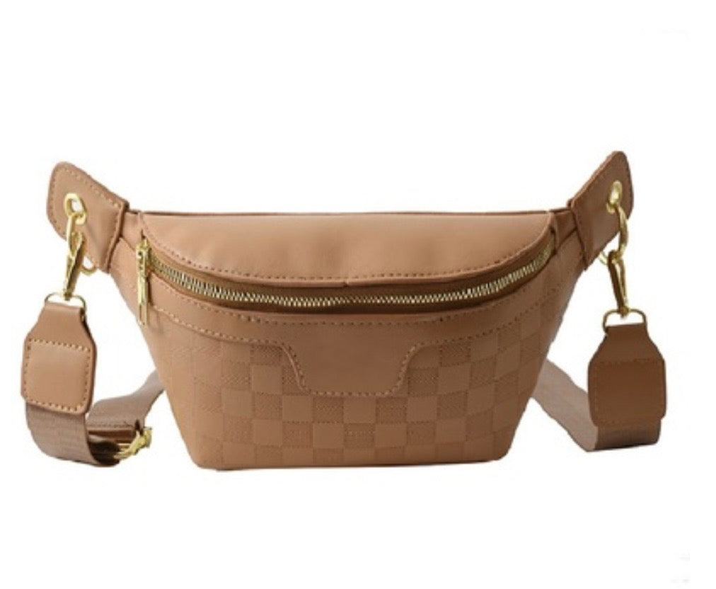 Soph Checker Bum Bag/ Crossbody-Camel