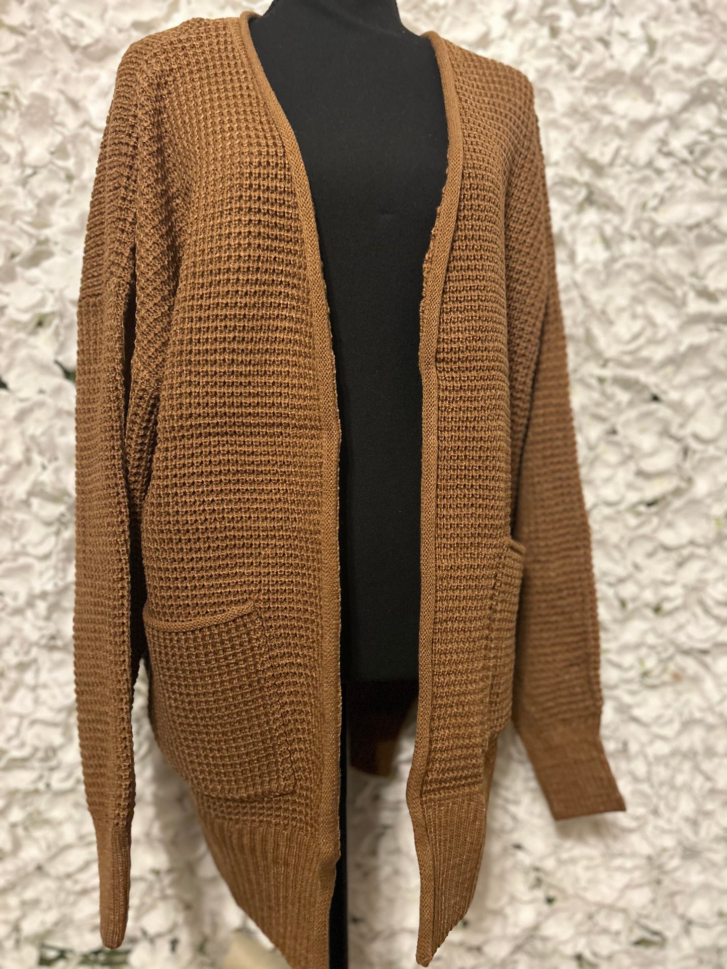 Wren Plus Waffle Knit Cardigan Sweater