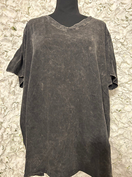 Sienna Plus V-Neck Mineral Wash Tee