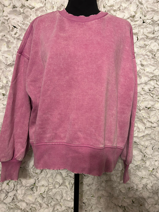 Palmer Pink Mineral Wash Crewneck Sweatshirt